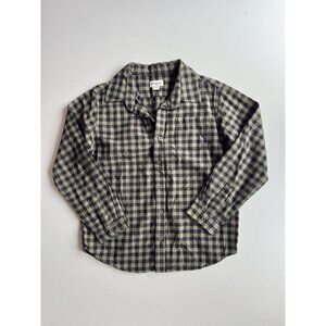 Boys' MILES THE LABEL Green Check Cotton Flannel Button Up Shirt, Size 8-10